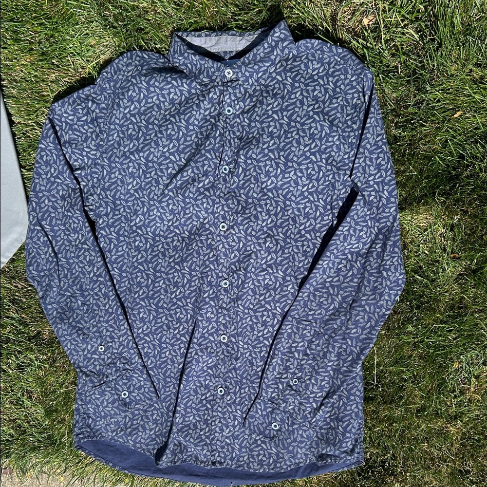 Elegant Navy Patterned Men's Polo Shirt